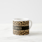 Leopard Spot Skin Print Personated Espresso Kop (Voorkant rechts)