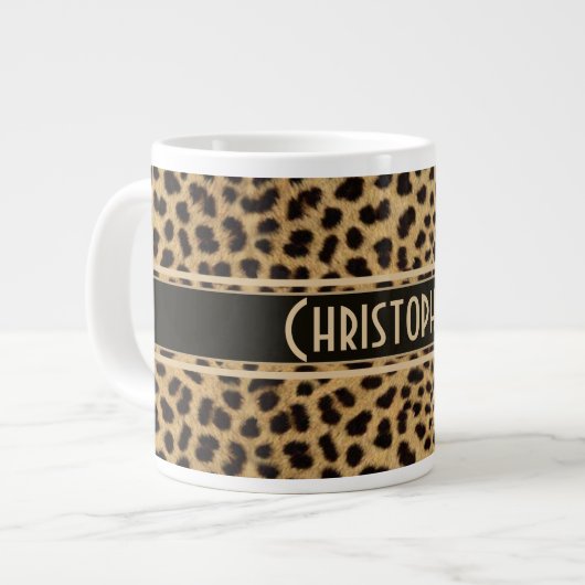 Leopard Spot Skin Print Personated Grote Koffiekop (Links)