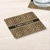 Leopard Spot Skin Print Personated Kartonnen Onderzetters (Schuin)