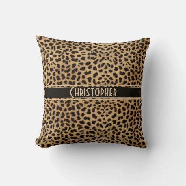 Leopard Spot Skin Print Personated Kussen (Voorkant)