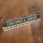 Leopard Spot Skin Print Personated Naambordje (Zijkant)