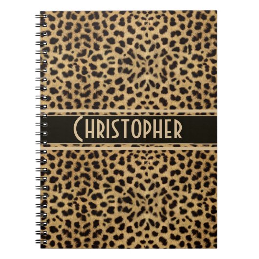 Leopard Spot Skin Print Personated Notitieboek (Voorkant)