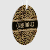 Leopard Spot Skin Print Personated Ornament (voorkant)