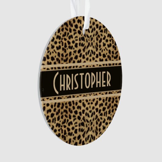 Leopard Spot Skin Print Personated Ornament (voorkant)