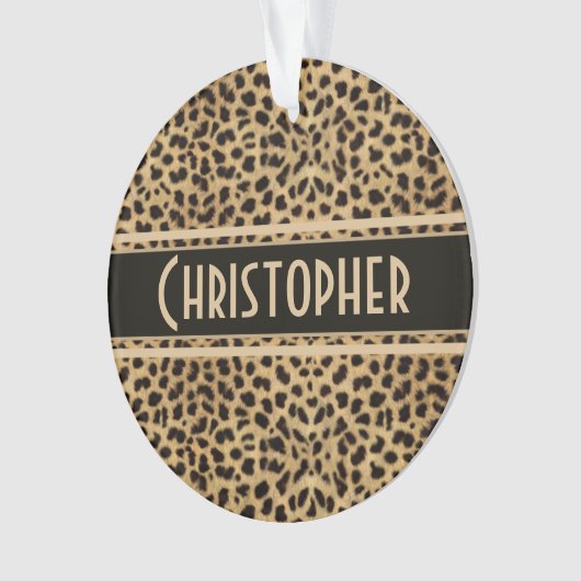 Leopard Spot Skin Print Personated Ornament (voorkant)