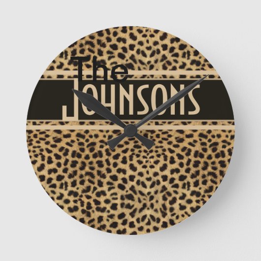 Leopard Spot Skin Print Personated Ronde Klok (Voorkant)