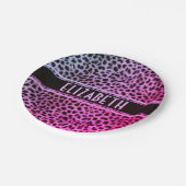 Leopard Spot Skin Print Personated | Roze Papieren Bordje (Gekanteld)