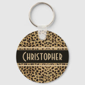 Leopard Spot Skin Print Personated Sleutelhanger (Voorkant)