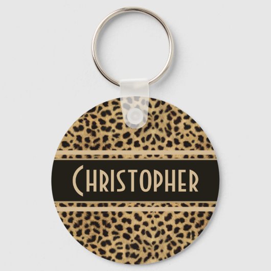 Leopard Spot Skin Print Personated Sleutelhanger (Voorkant)