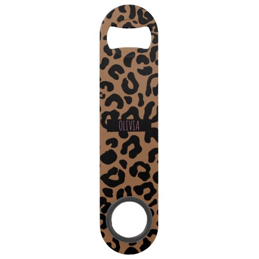 Leopard Spot Skin Print Personated Speed Flessenopener (Voorkant)
