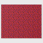 Leopard Spots Animal Skin Abstract Roze Rood Zwart Cadeaupapier (Vlak)
