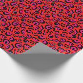 Leopard Spots Animal Skin Abstract Roze Rood Zwart Cadeaupapier (Hoek)