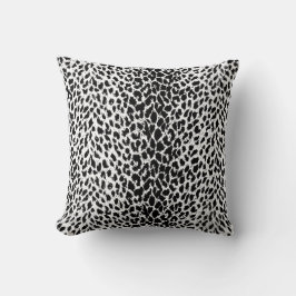 Leopard Spots Black and White Wild Animal Print Kussen
