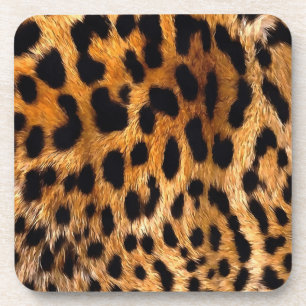 Leopard Spots Black Brown Wild Animal Fine Art Bier Onderzetter