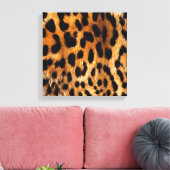 Leopard Spots Black Brown Wild Animal Fine Art Canvas Afdruk (Insitu (Woonkamer))