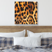 Leopard Spots Black Brown Wild Animal Fine Art Canvas Afdruk (Insitu (Slaapkamer))