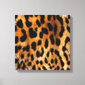 Leopard Spots Black Brown Wild Animal Fine Art Canvas Afdruk (Voorkant)