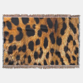 Leopard Spots Black Brown Wild Animal Fine Art Deken