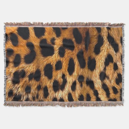 Leopard Spots Black Brown Wild Animal Fine Art Deken (Voorkant)