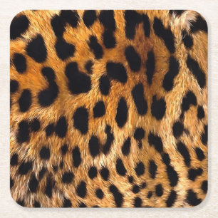 Leopard Spots Black Brown Wild Animal Fine Art Kartonnen Onderzetters