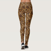 Leopard Spots Black Brown Wild Animal Fine Art Leggings (Achterkant)