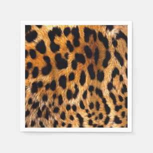 Leopard Spots Black Brown Wild Animal Fine Art Servet