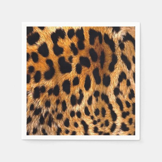Leopard Spots Black Brown Wild Animal Fine Art Servet (Voorkant)