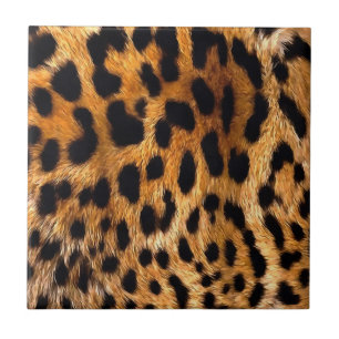 Leopard Spots Black Brown Wild Animal Fine Art Tegeltje
