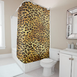 Leopard Spots Camouflage Pattern Painting Douchegordijn