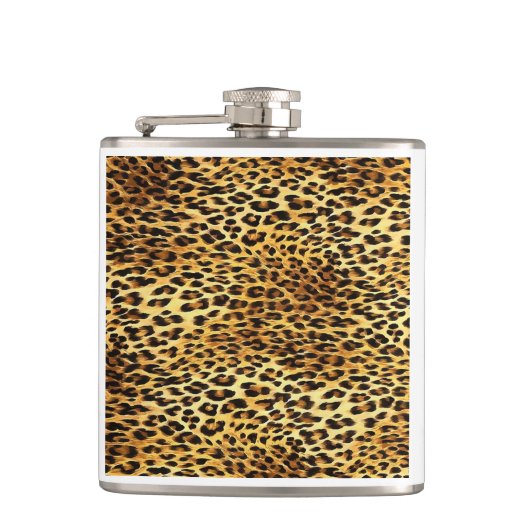 Leopard Spots Camouflage Pattern Painting Heupfles (Voorkant)