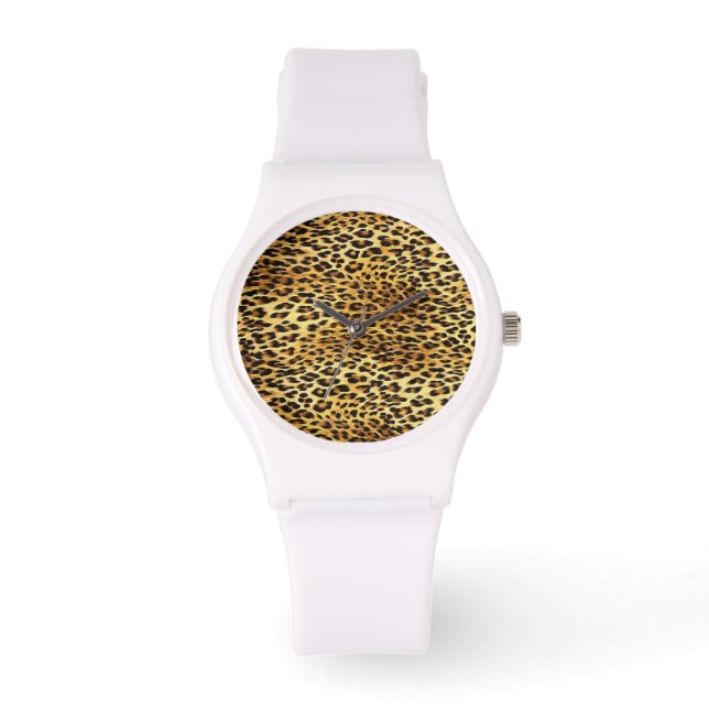 Leopard Spots Camouflage Pattern Painting Horloge (Voorkant)