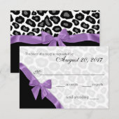 Leopard Spots en Paarse Ribbon Response Kaart (Voorkant / Achterkant)