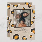 Leopard Spots Flat Holiday Card Feestdagenkaart (Voorkant / Achterkant)