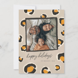Leopard Spots Flat Holiday Card Feestdagenkaart