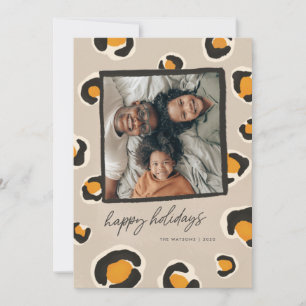 Leopard Spots Flat Holiday Card Feestdagenkaart
