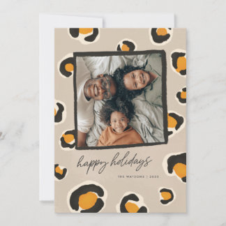 Leopard Spots Flat Holiday Card Feestdagenkaart