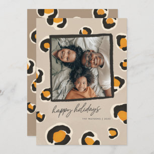 Leopard Spots Flat Holiday Card Feestdagenkaart