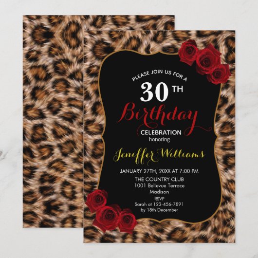 Leopard Spots Fur Jaguar Animal Cat skin Patroon Kaart (Voorkant / Achterkant)