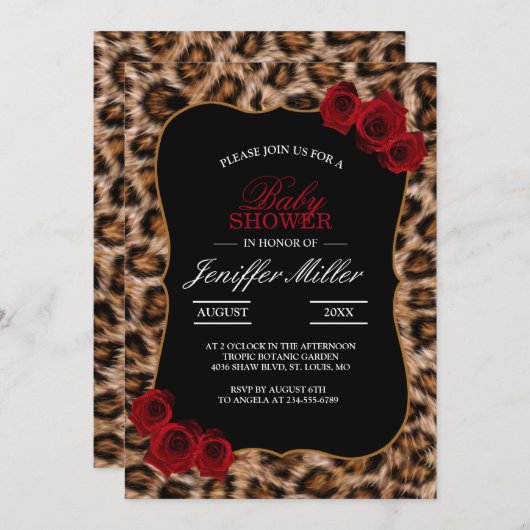 Leopard Spots Fur Jaguar Animal Cat skin Patroon Kaart (Voorkant / Achterkant)