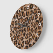 Leopard Spots Fur Jaguar Animal Cat skin Pattern.j Grote Klok (Hoek)