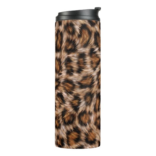Leopard Spots Fur Jaguar Animal Cat skin Pattern.j Thermosbeker (Gedraaid links)