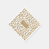 Leopard Spots Goud en Wit Dierenprint Patroon Servet (Hoek)