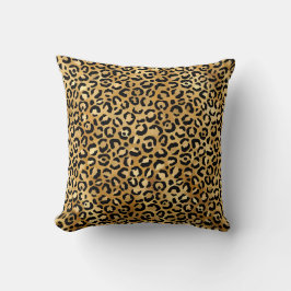Leopard Spots Goud Zwart Dier Print Patroon Kussen