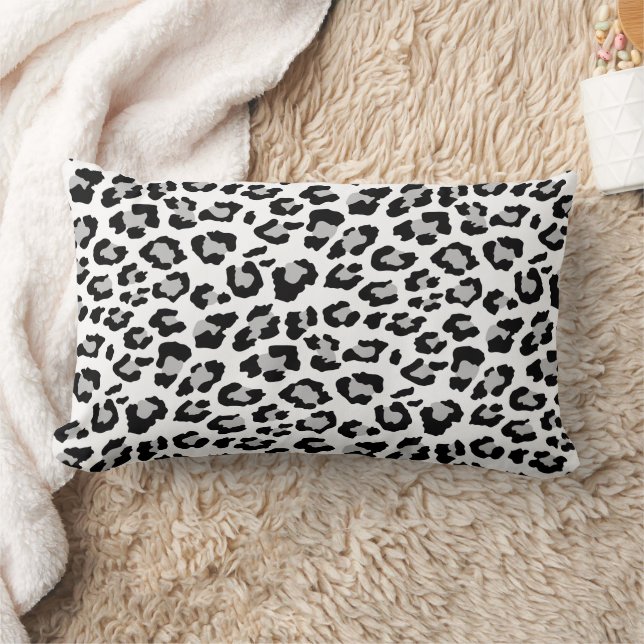 Leopard Spots Grey and Black Animal Print Pattern Kussen (Deken)