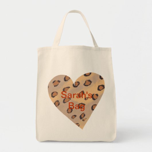 Leopard Spots Hart Gepersonaliseerde Tassen (Voorkant)
