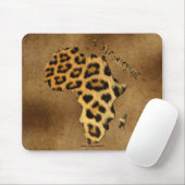 Leopard Spots Kaart van Afrika op Parchment Wildli Muismat (Met muis)