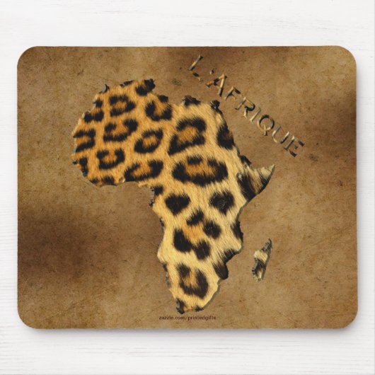 Leopard Spots Kaart van Afrika op Parchment Wildli Muismat (Voorkant)