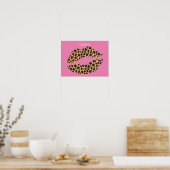 Leopard Spots Lipstick Kiss Poster (Keuken)