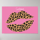 Leopard Spots Lipstick Kiss Poster (Voorkant)