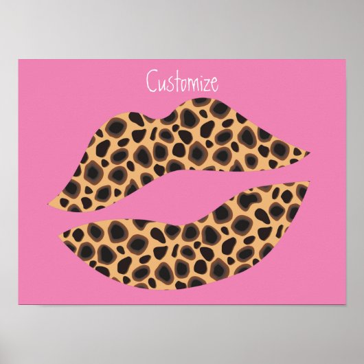 Leopard Spots Lipstick Kiss Poster (Voorkant)